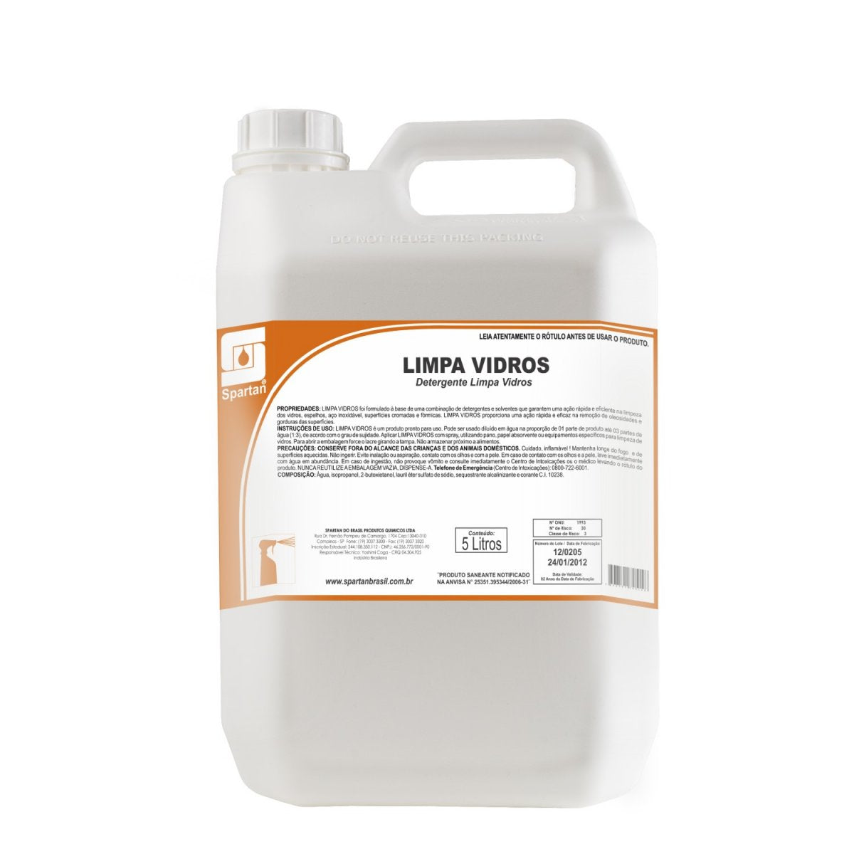 Limpa Vidros Limpeza Geral - 5 Litros - Spartan